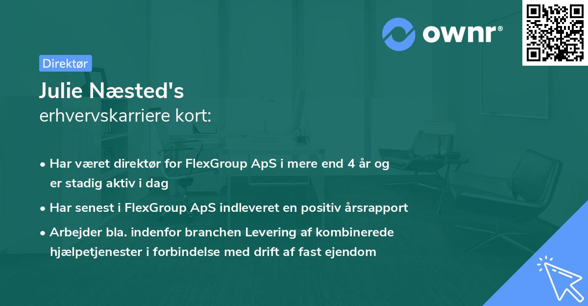 Julie Næsted's erhvervskarriere kort