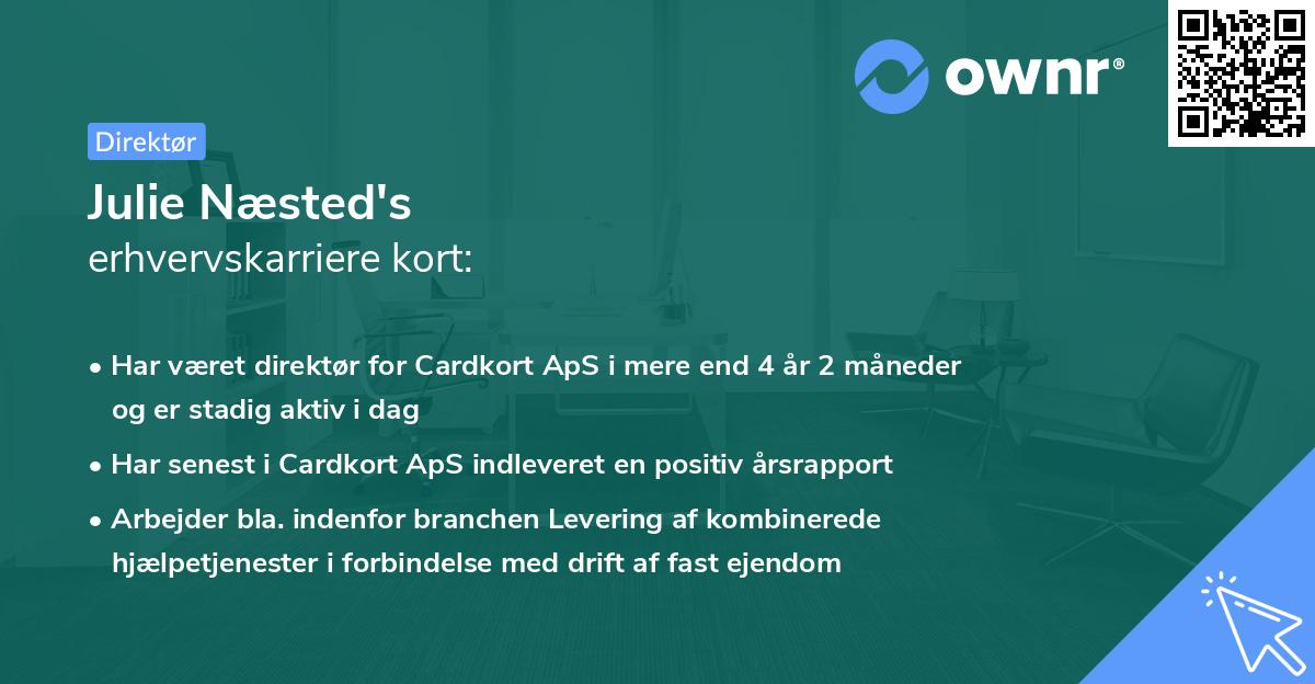 Julie Næsted's erhvervskarriere kort
