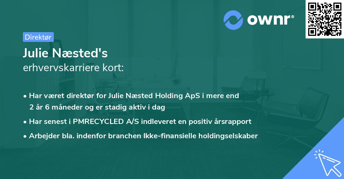 Julie Næsted's erhvervskarriere kort
