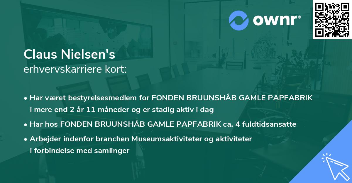 Claus Nielsen's erhvervskarriere kort