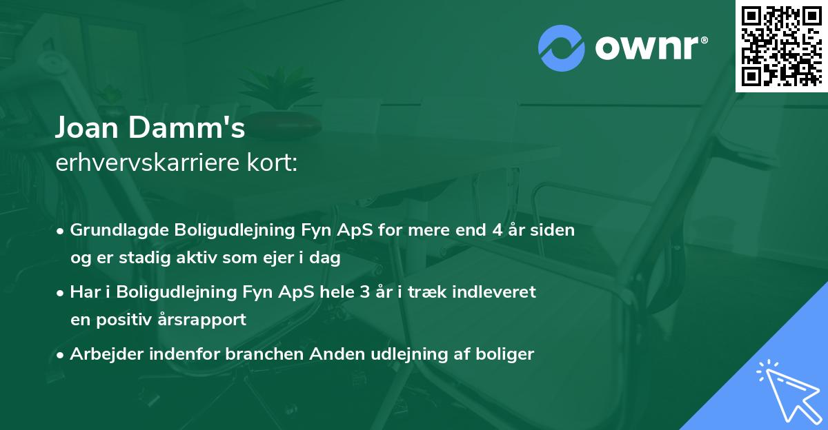 Joan Damm's erhvervskarriere kort