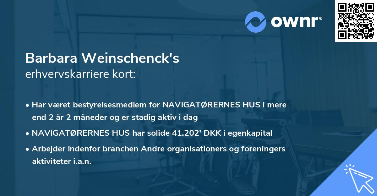 Barbara Weinschenck's erhvervskarriere kort