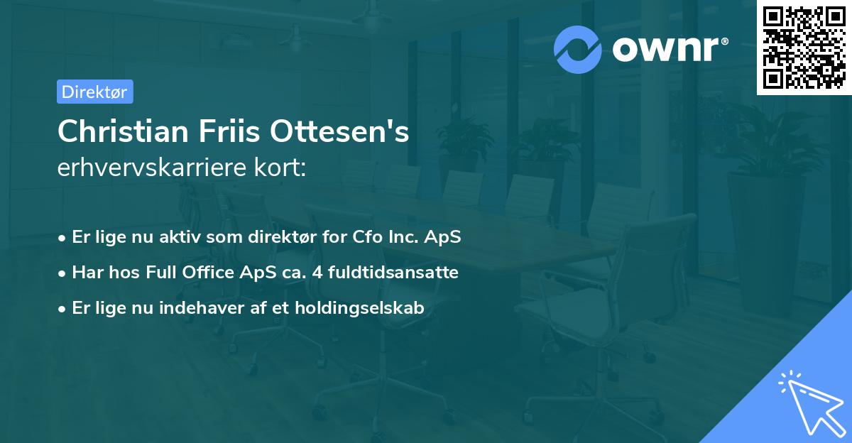 Christian Friis Ottesen's erhvervskarriere kort