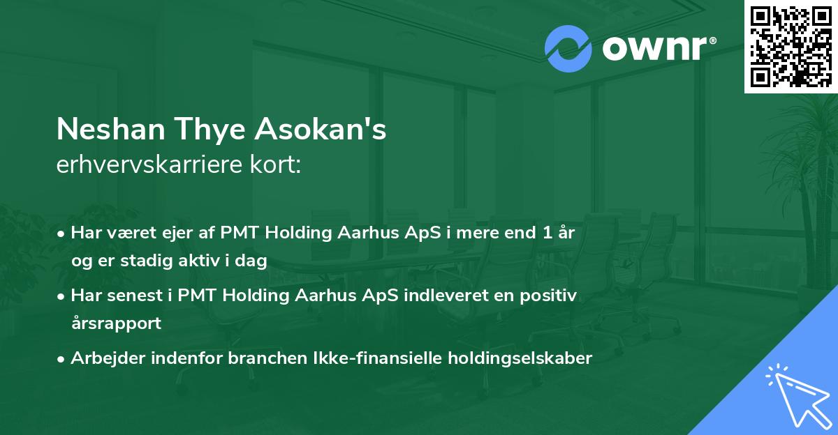 Neshan Thye Asokan's erhvervskarriere kort