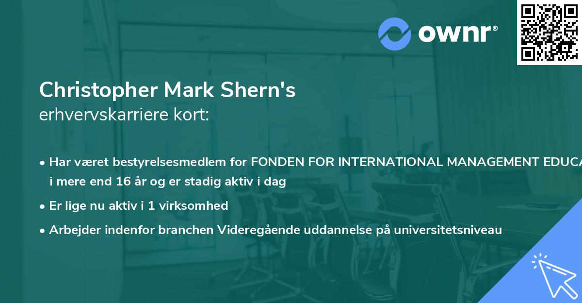 Christopher Mark Shern's erhvervskarriere kort