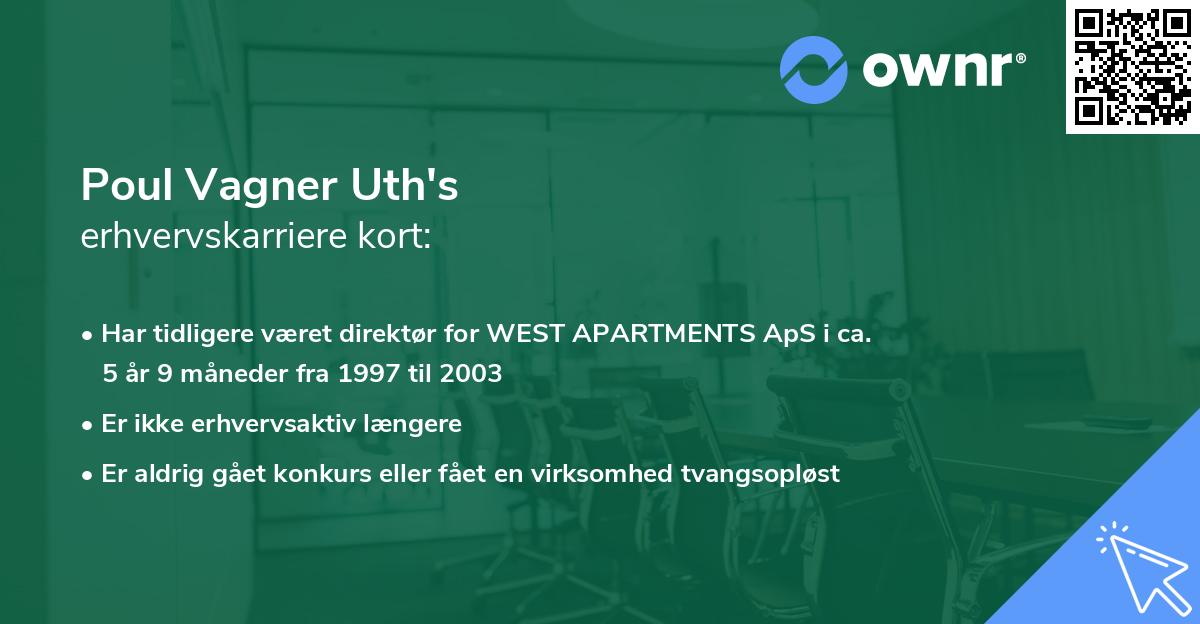 Poul Vagner Uth's erhvervskarriere kort