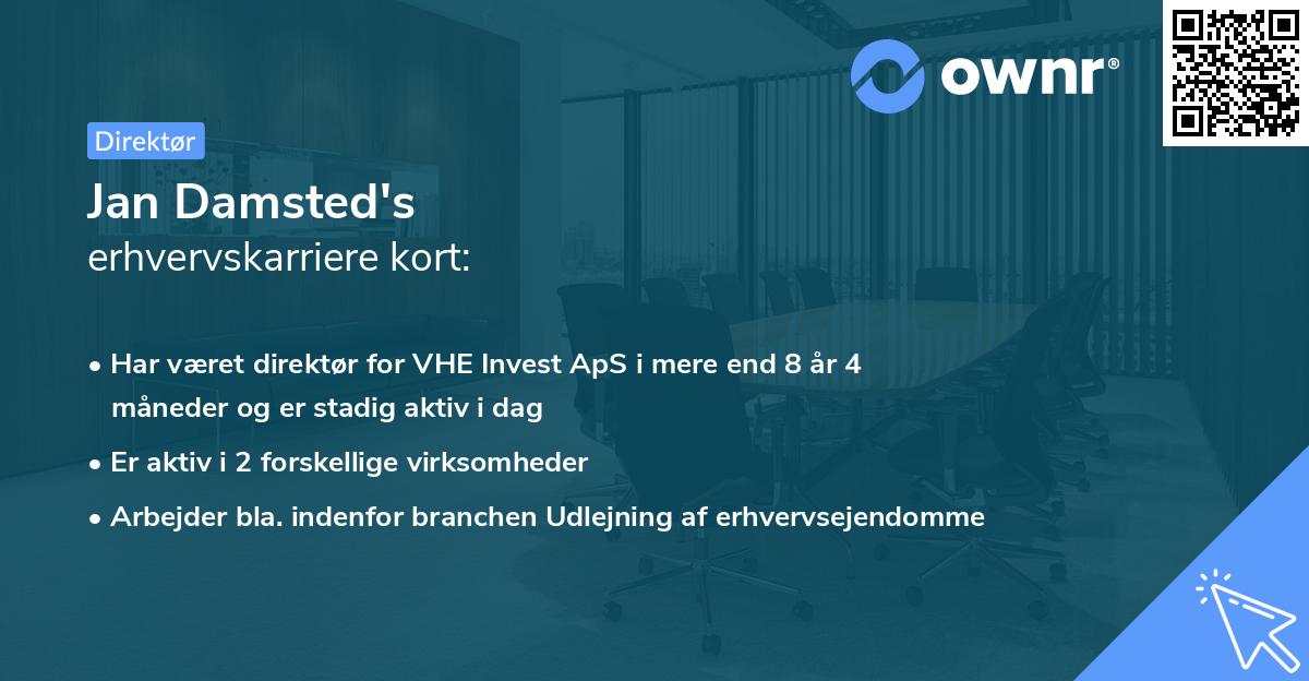 Jan Damsted's erhvervskarriere kort
