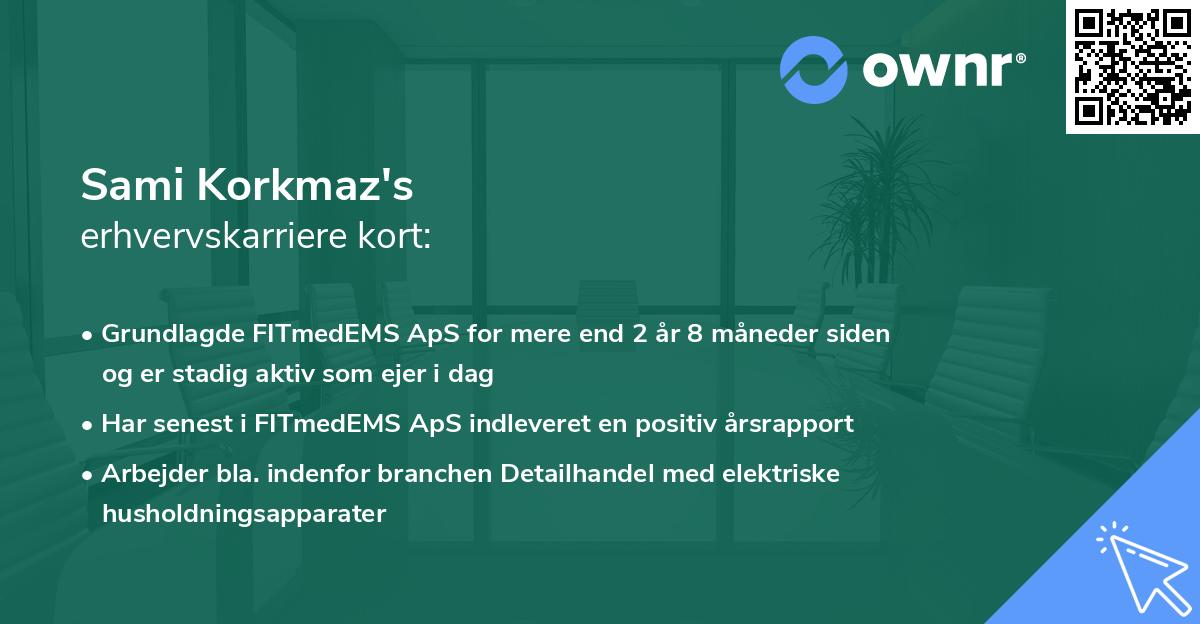 Sami Korkmaz's erhvervskarriere kort