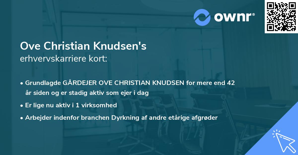 Ove Christian Knudsen's erhvervskarriere kort