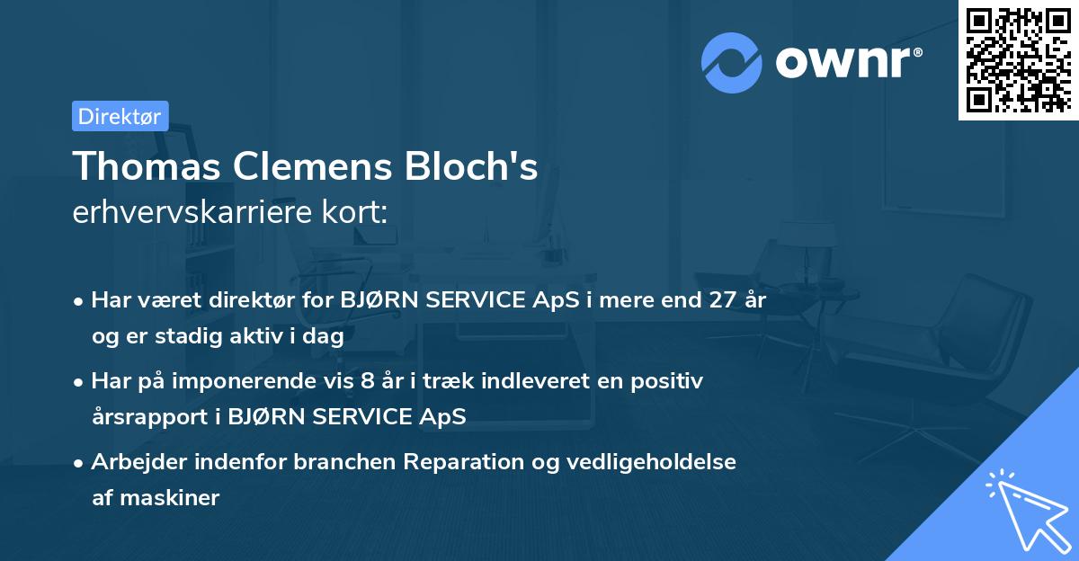 Thomas Clemens Bloch's erhvervskarriere kort
