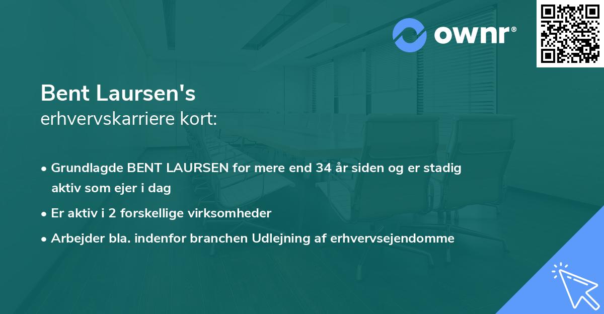 Bent Laursen's erhvervskarriere kort