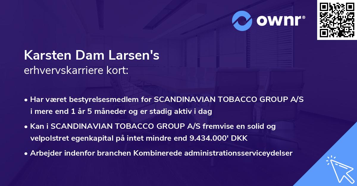 Karsten Dam Larsen's erhvervskarriere kort