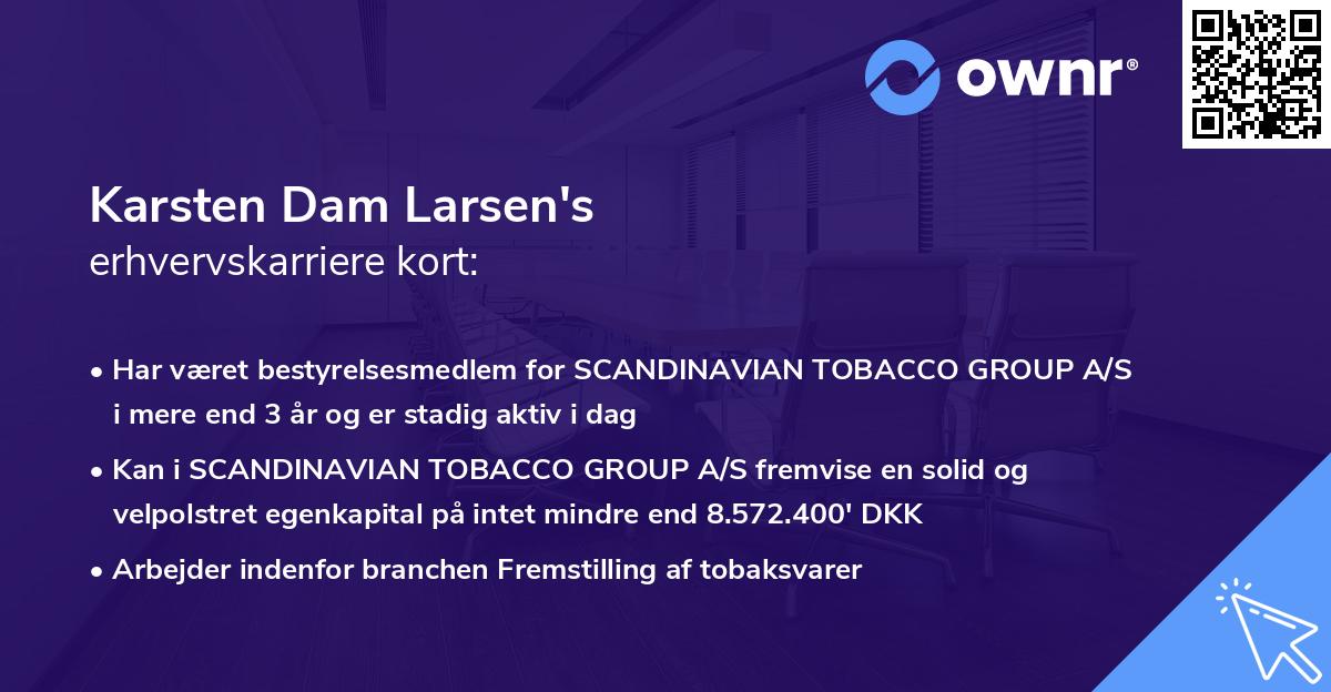 Karsten Dam Larsen's erhvervskarriere kort