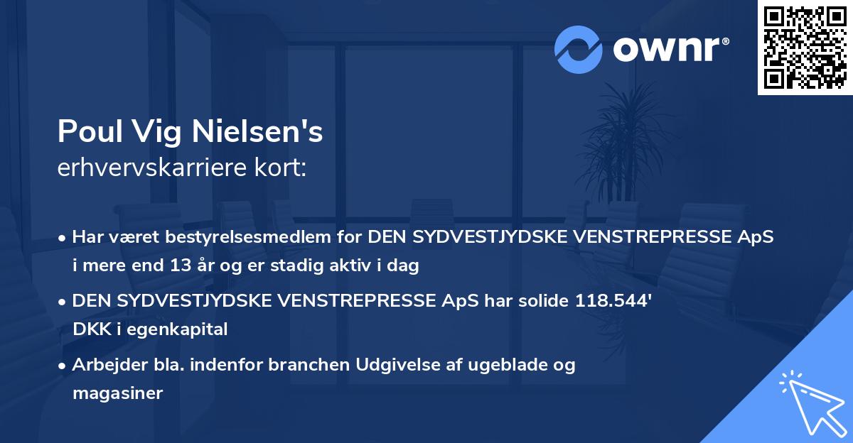Poul Vig Nielsen's erhvervskarriere kort