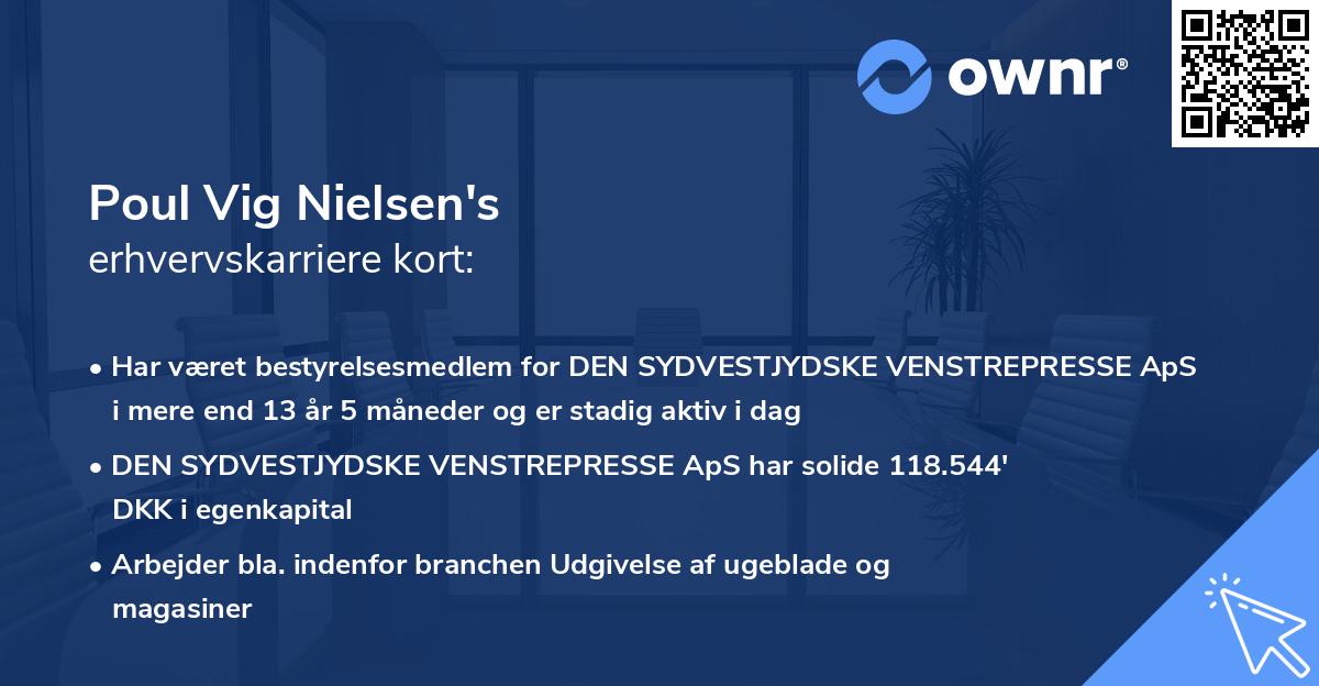 Poul Vig Nielsen's erhvervskarriere kort