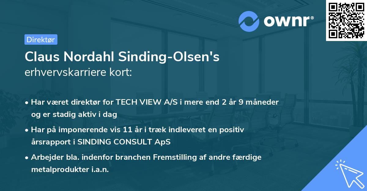 Claus Nordahl Sinding-Olsen's erhvervskarriere kort