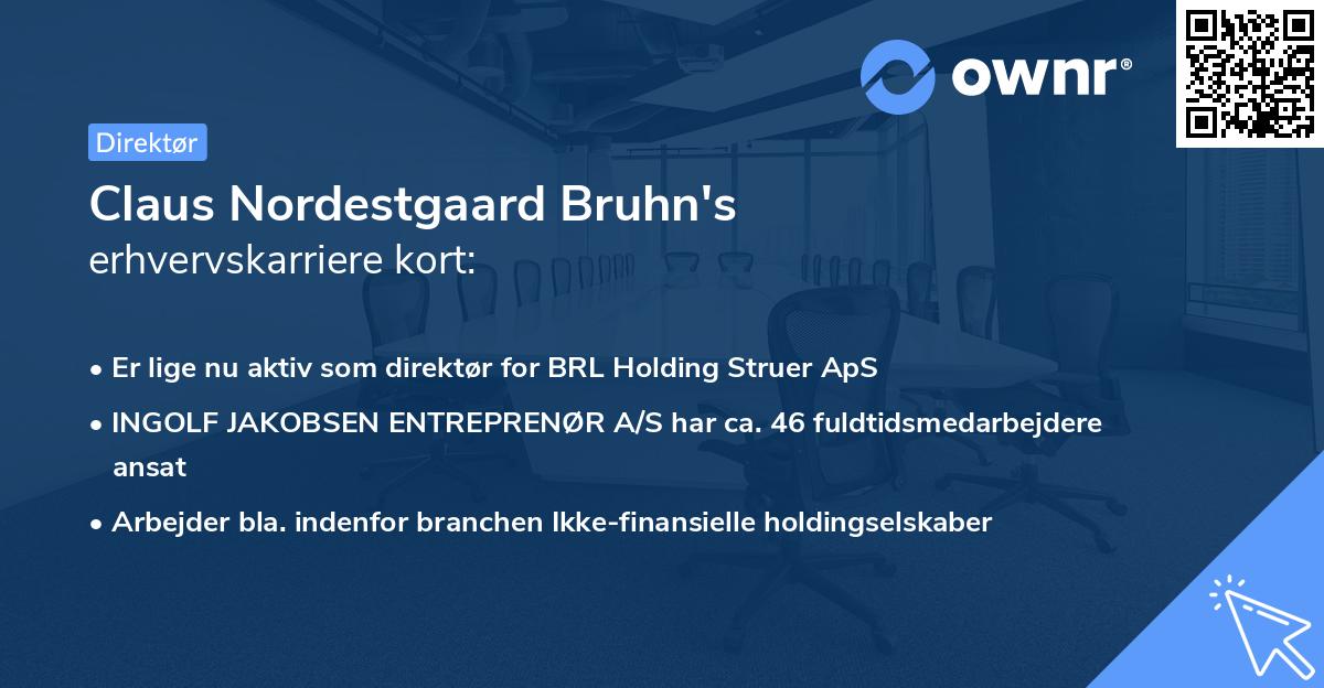 Claus Nordestgaard Bruhn's erhvervskarriere kort