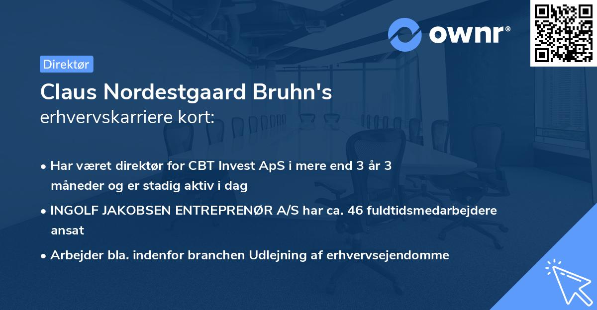 Claus Nordestgaard Bruhn's erhvervskarriere kort