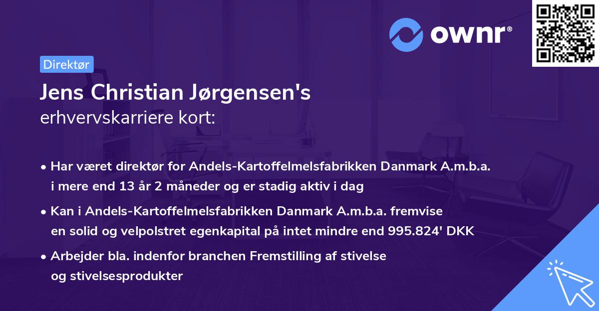 Jens Christian Jørgensen's erhvervskarriere kort