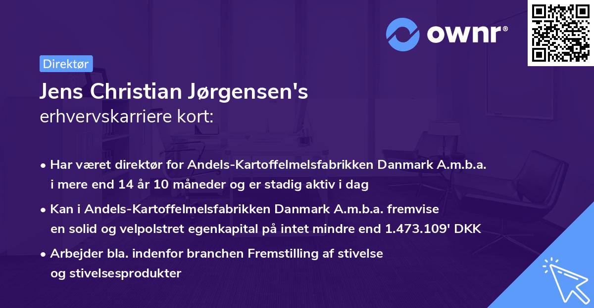 Jens Christian Jørgensen's erhvervskarriere kort
