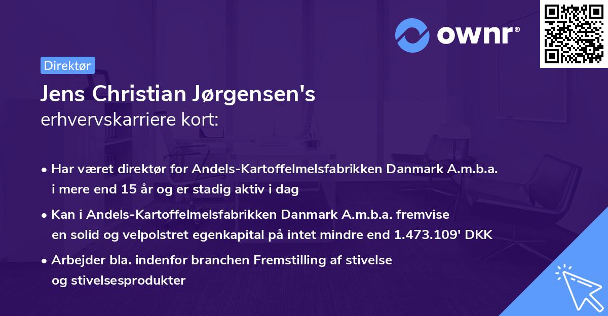 Jens Christian Jørgensen's erhvervskarriere kort