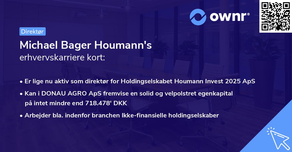Michael Bager Houmann's erhvervskarriere kort