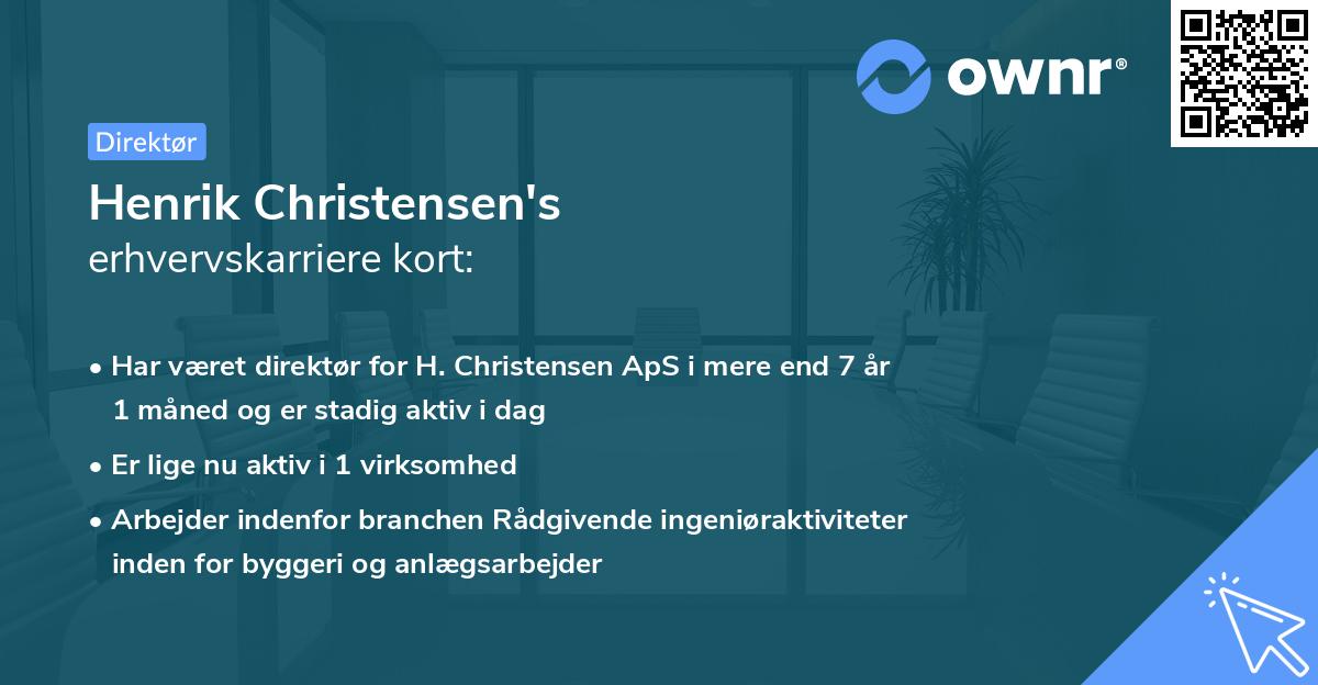 Henrik Christensen's erhvervskarriere kort
