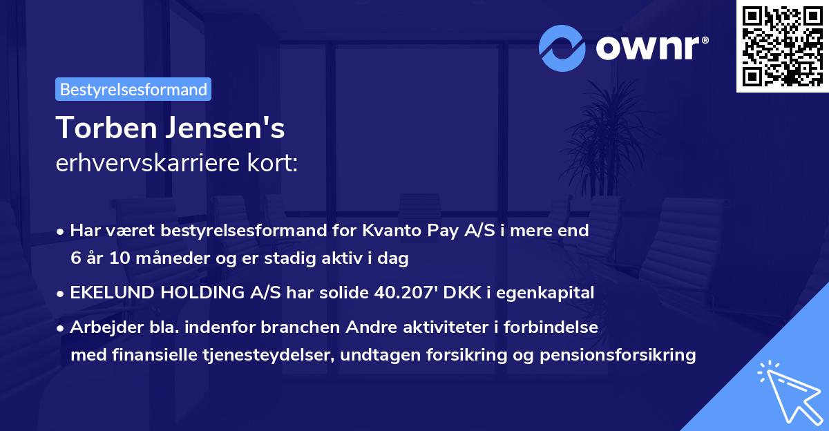 Torben Jensen's erhvervskarriere kort