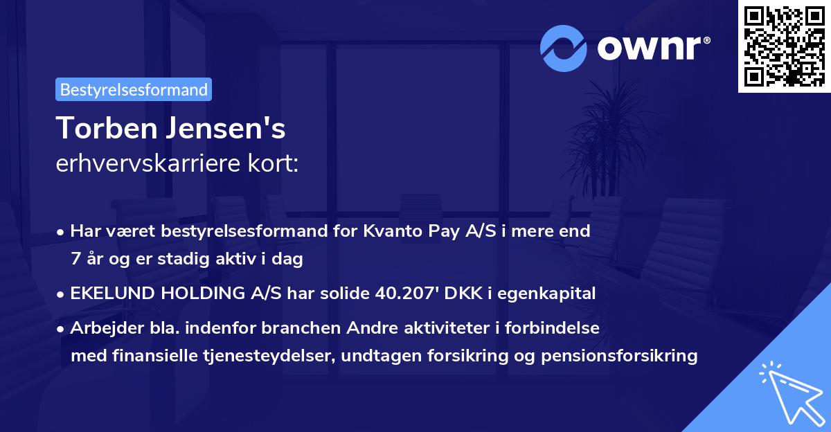 Torben Jensen's erhvervskarriere kort