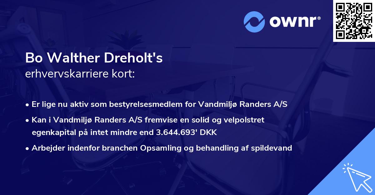 Bo Walther Dreholt's erhvervskarriere kort