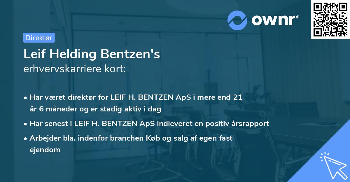 Leif Helding Bentzen's erhvervskarriere kort