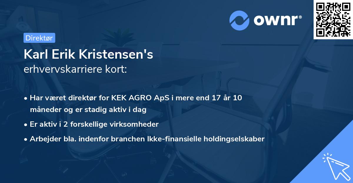 Karl Erik Kristensen's erhvervskarriere kort