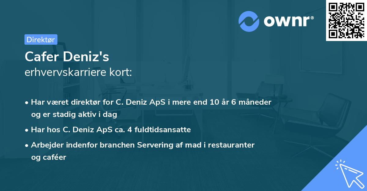 Cafer Deniz's erhvervskarriere kort
