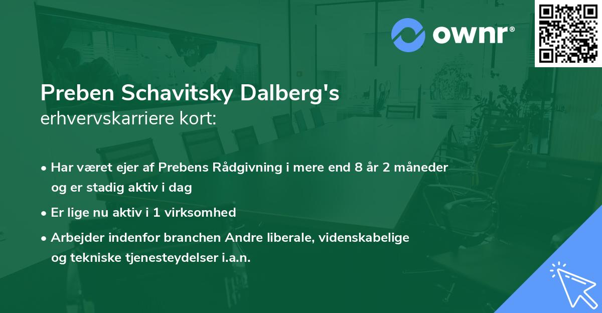 Preben Schavitsky Dalberg's erhvervskarriere kort
