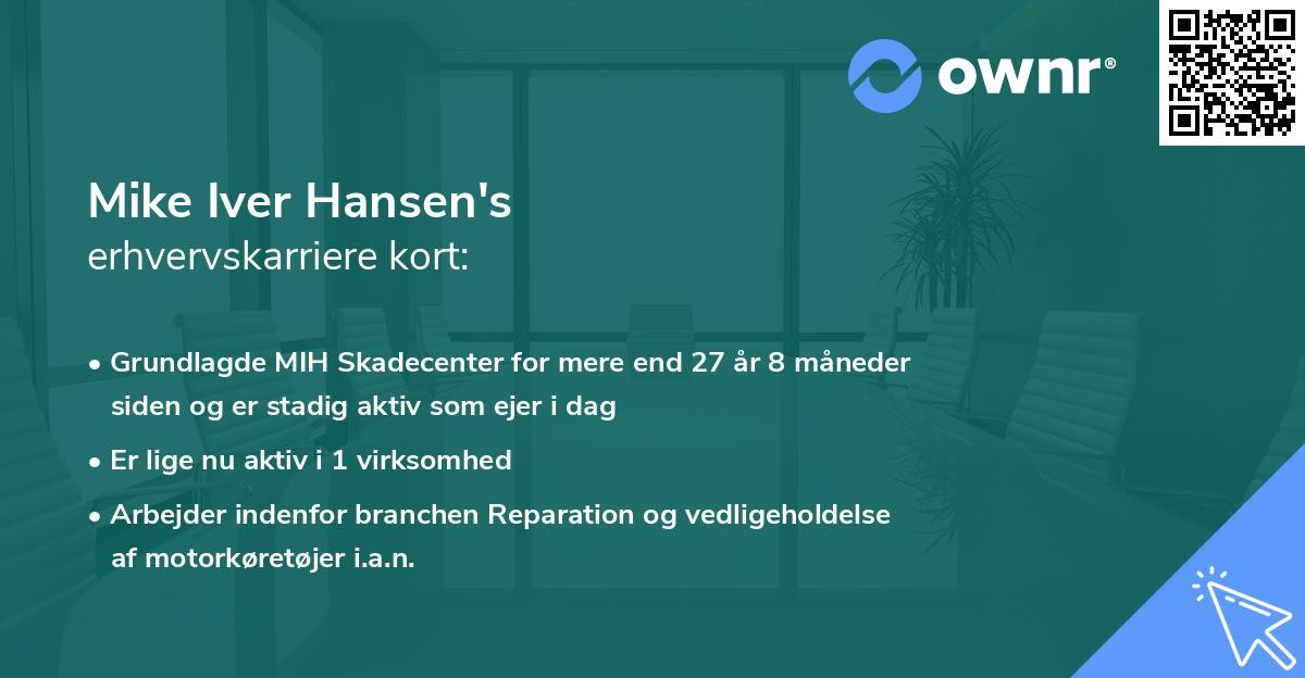 Mike Iver Hansen's erhvervskarriere kort