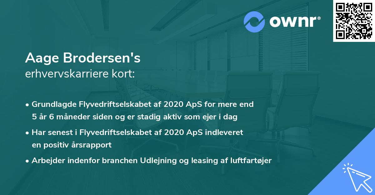 Aage Brodersen's erhvervskarriere kort