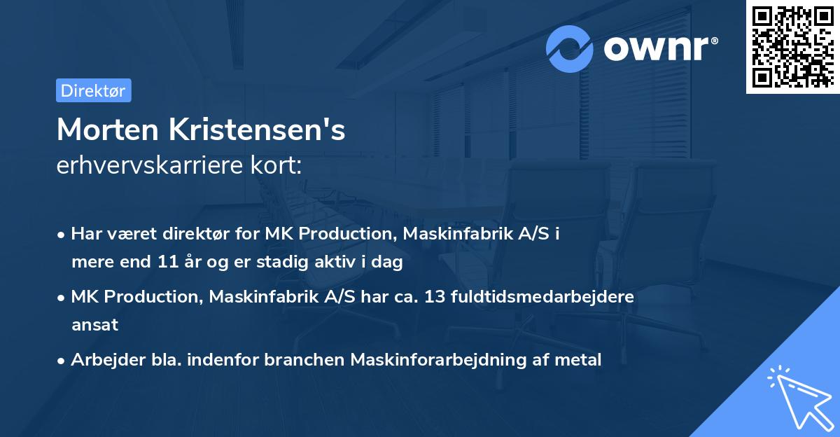 Morten Kristensen's erhvervskarriere kort