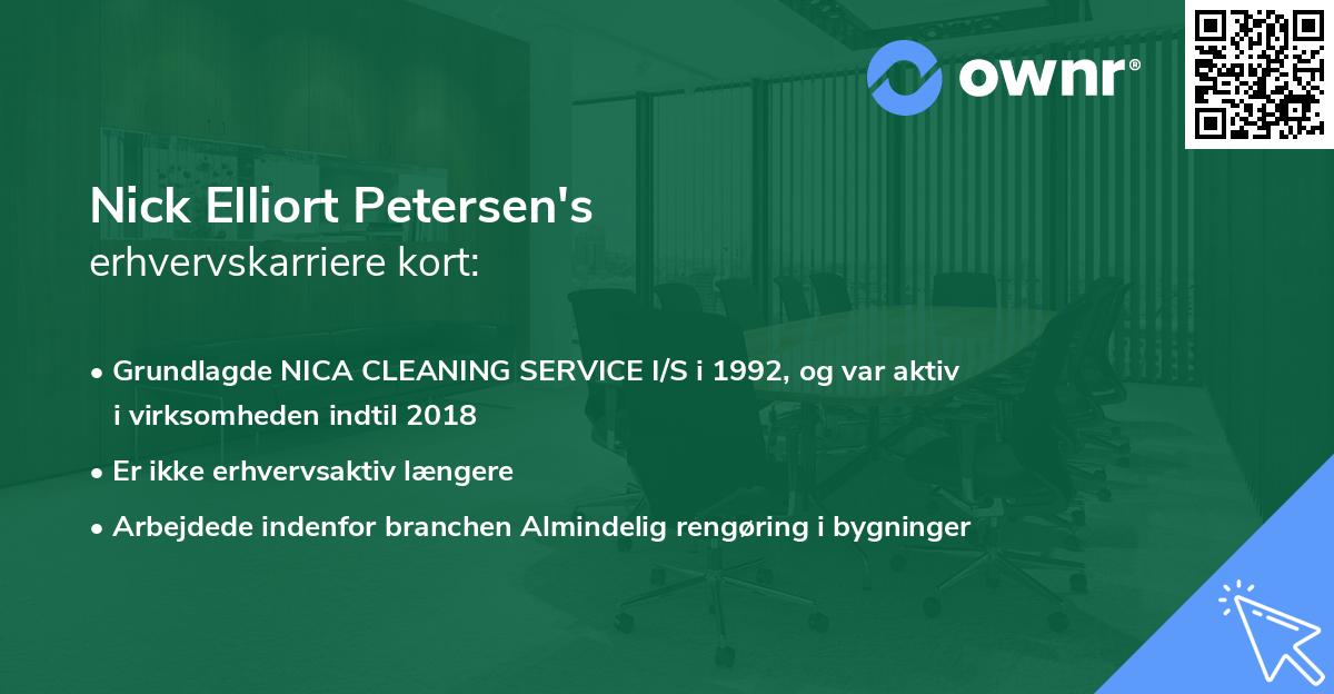 Nick Elliort Petersen's erhvervskarriere kort