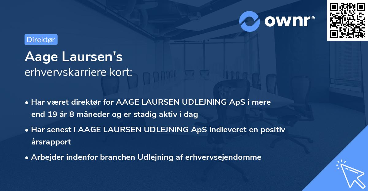 Aage Laursen's erhvervskarriere kort