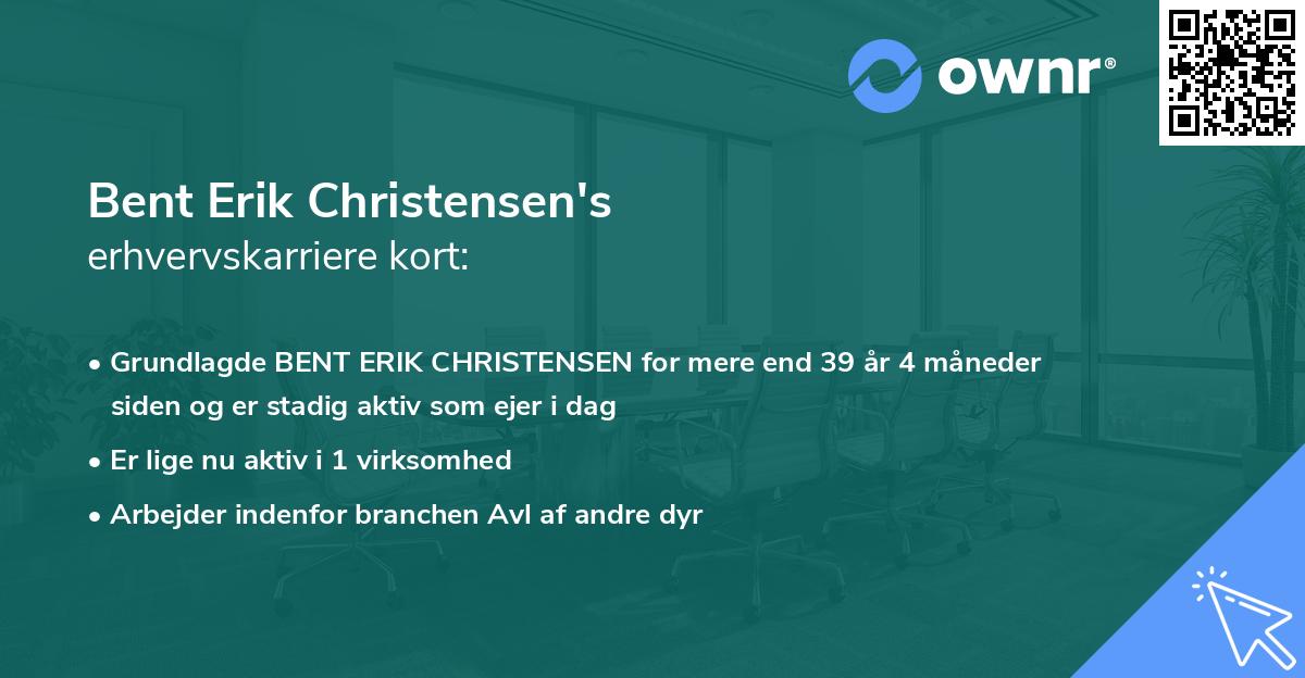 Bent Erik Christensen's erhvervskarriere kort
