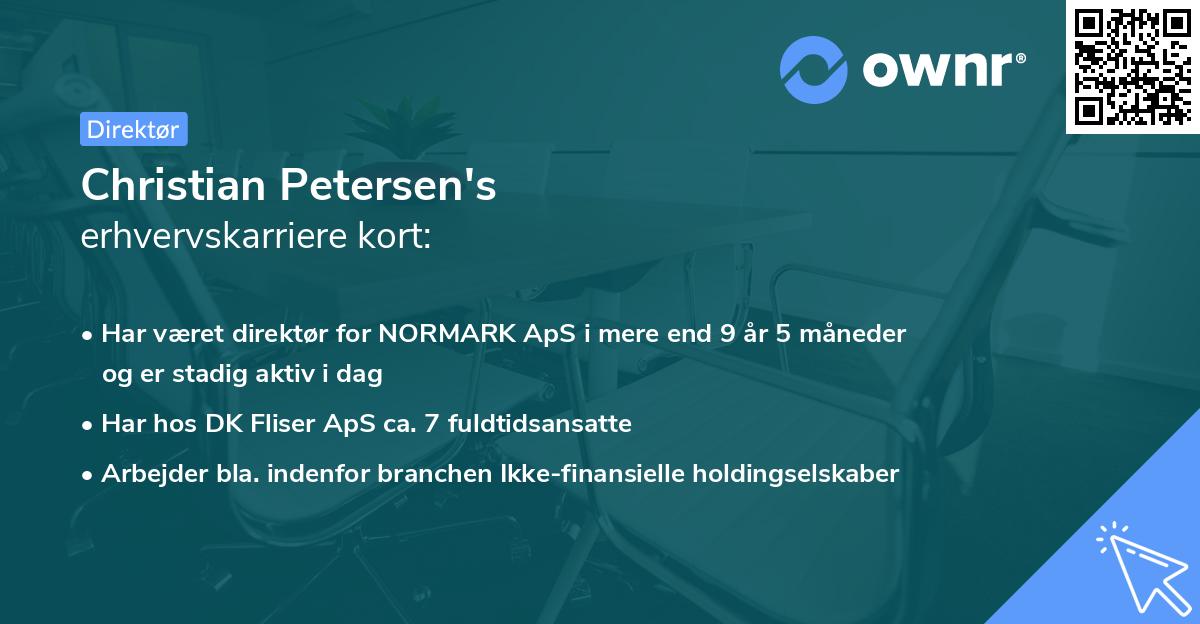 Christian Petersen's erhvervskarriere kort