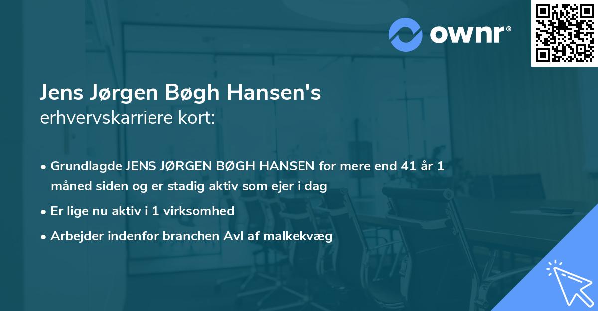 Jens Jørgen Bøgh Hansen's erhvervskarriere kort