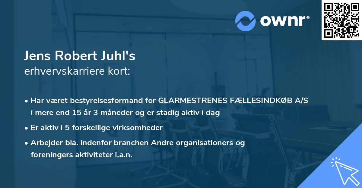 Jens Robert Juhl's erhvervskarriere kort