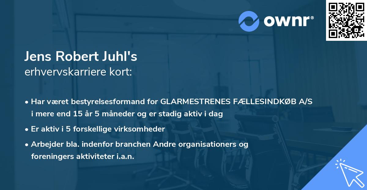 Jens Robert Juhl's erhvervskarriere kort