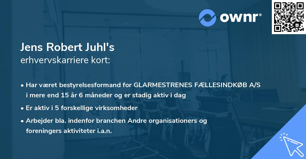 Jens Robert Juhl's erhvervskarriere kort