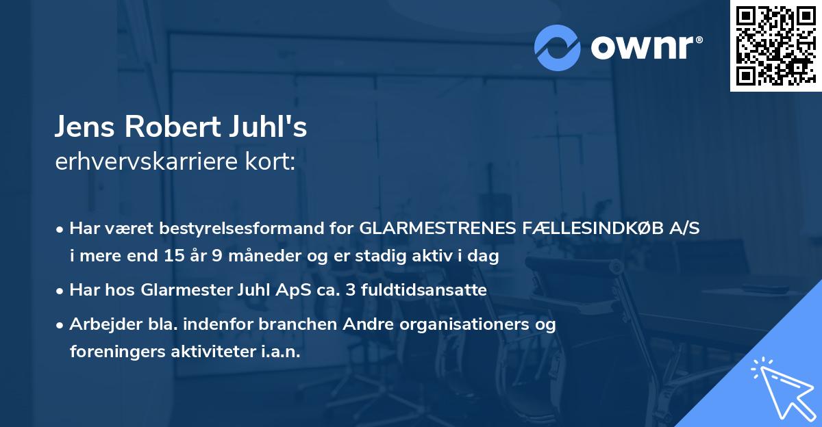 Jens Robert Juhl's erhvervskarriere kort