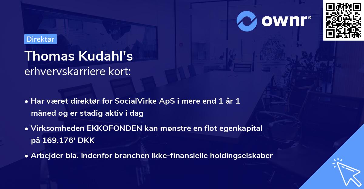 Thomas Kudahl's erhvervskarriere kort