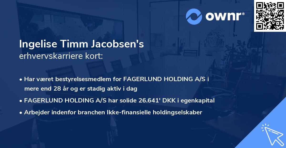 Ingelise Timm Jacobsen's erhvervskarriere kort