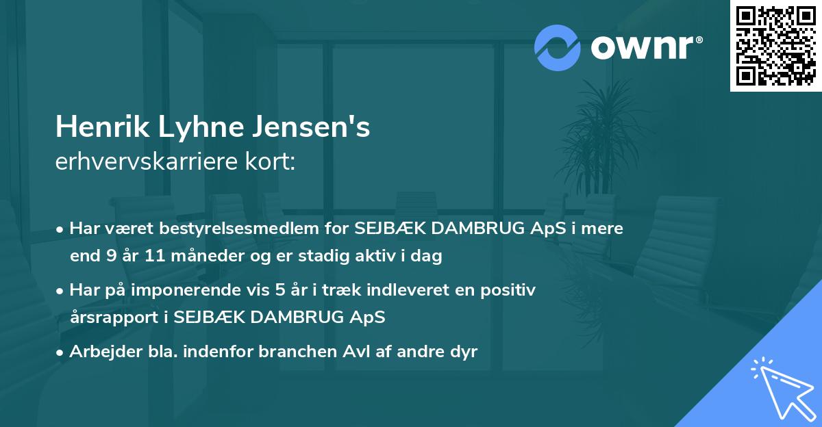 Henrik Lyhne Jensen's erhvervskarriere kort