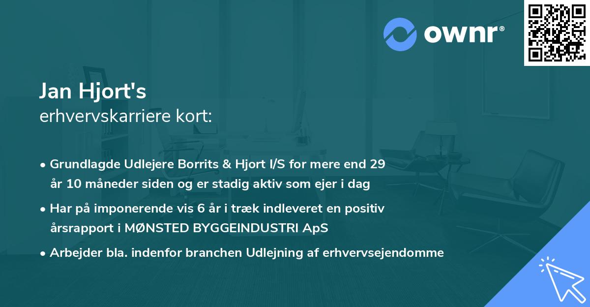 Jan Hjort's erhvervskarriere kort